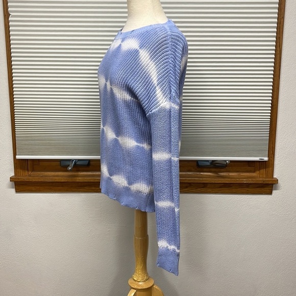 Maurices NWT Blue Tie Dye Destructed Pullover Sweater Size Small - Picture 8 of 13